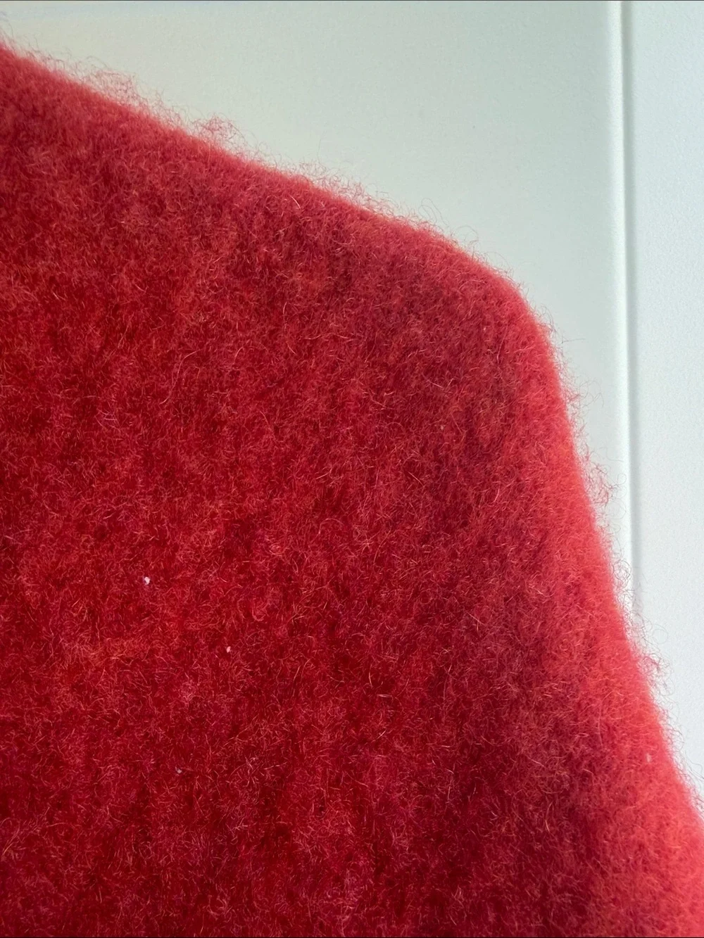 Red Wool Blend Shawl Wrap - Cozy Layering Poncho